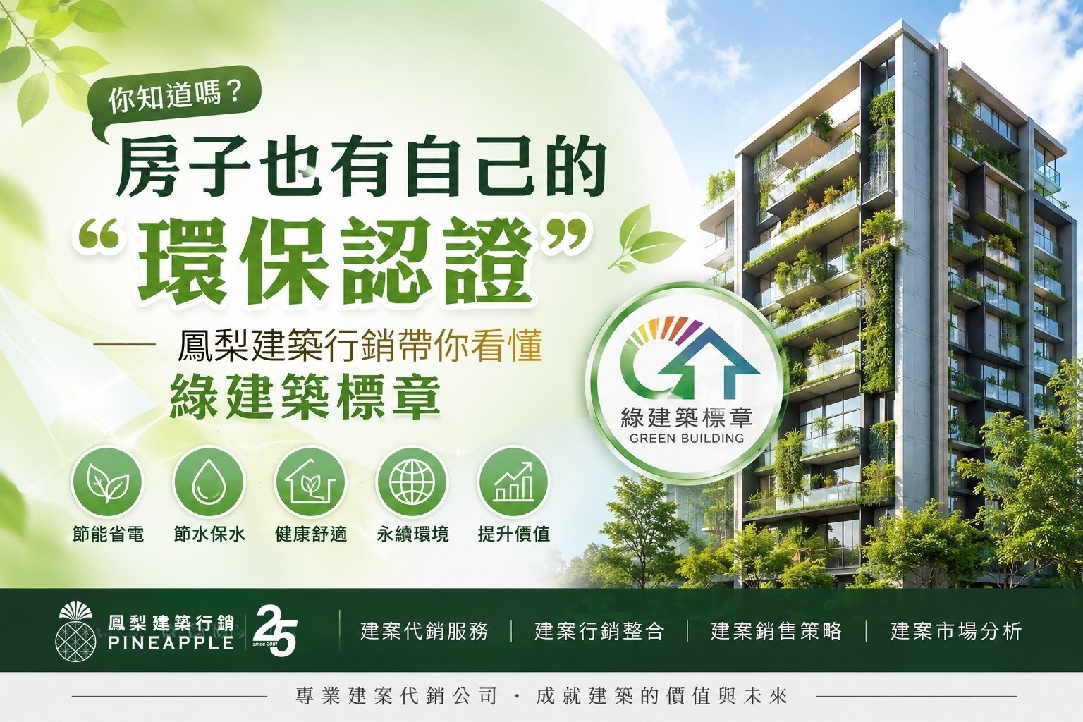 你知道嗎？房子也有自己的「環保認證」——鳳梨建築行銷帶你看懂綠建築標章